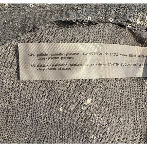 ZARA Silver Sequin Cowl Neck Tank | Sparkle Holiday Party Y2K Cami | MEDIUM - Picture 7 of 8